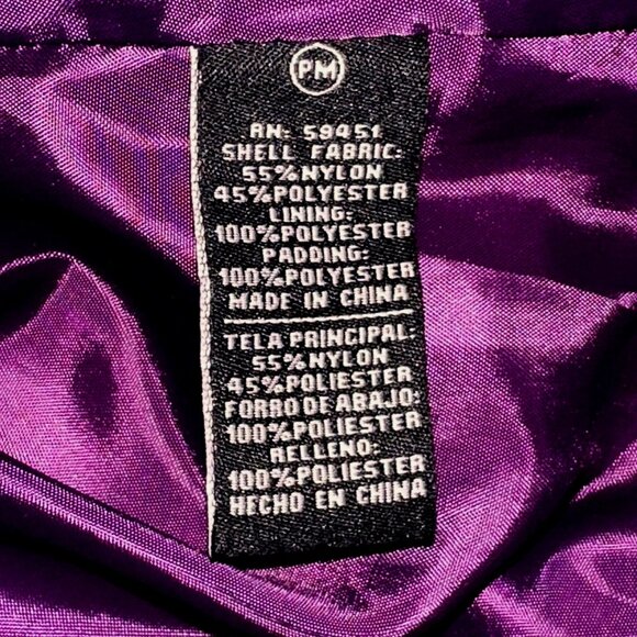 Jane Ashley Iridescent Purple Quilted Zip Vest PM Petite Gorpcore Wintercore - Picture 5 of 6